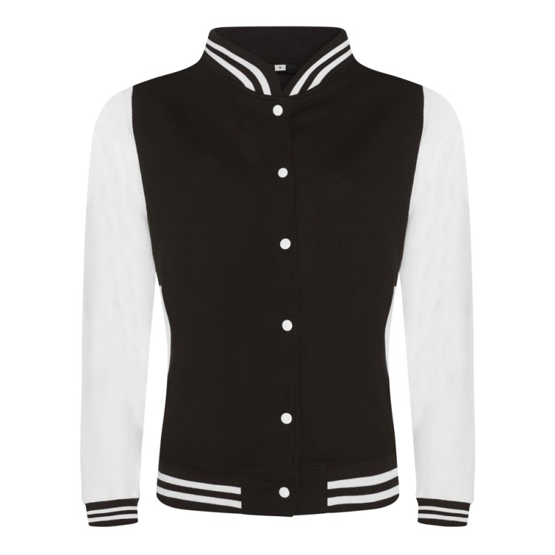 Two-tone women's varsity jacket