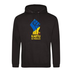 Black Ukraine hoodie „Iki pergalės“